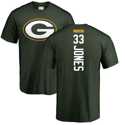 Men Green Bay Packers Green #33 Jones Aaron Backer Nike NFL T Shirt